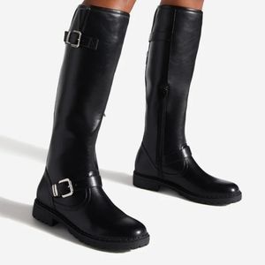 NIB Black boots with buckles